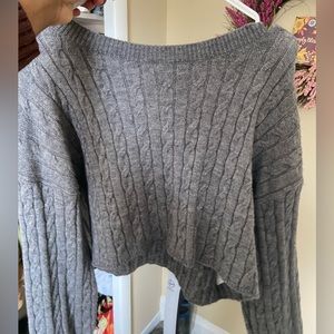 Shein dazy brand cropped grey sweater